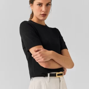 Blusa Tricot Básico Manga Curta