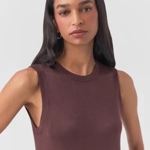 Regata Tricot Básica Reta -Café