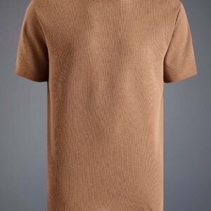 camiseta regular waffle caramelo