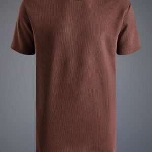 camiseta regular waffle cacau