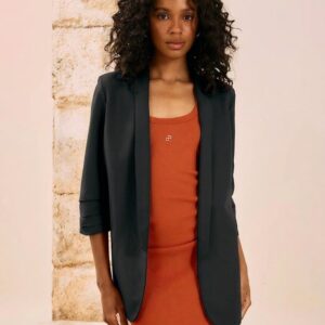 Blazer Alfaiataria Manga -Preto