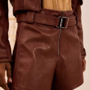 Short Em Com Couro Sintético