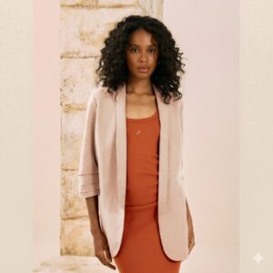 Blazer Alfaiataria Manga -Beje