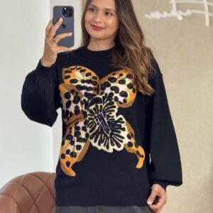 Pull Tricot Orquidea Onça