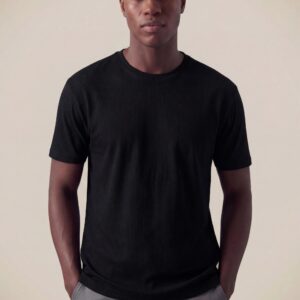 camiseta regular waffle preta