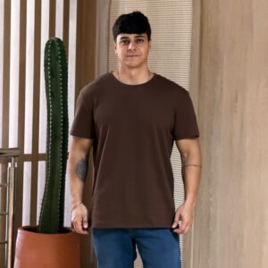 camiseta regular waffle cacau