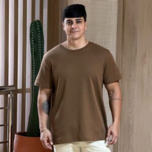 camiseta regular waffle caramelo