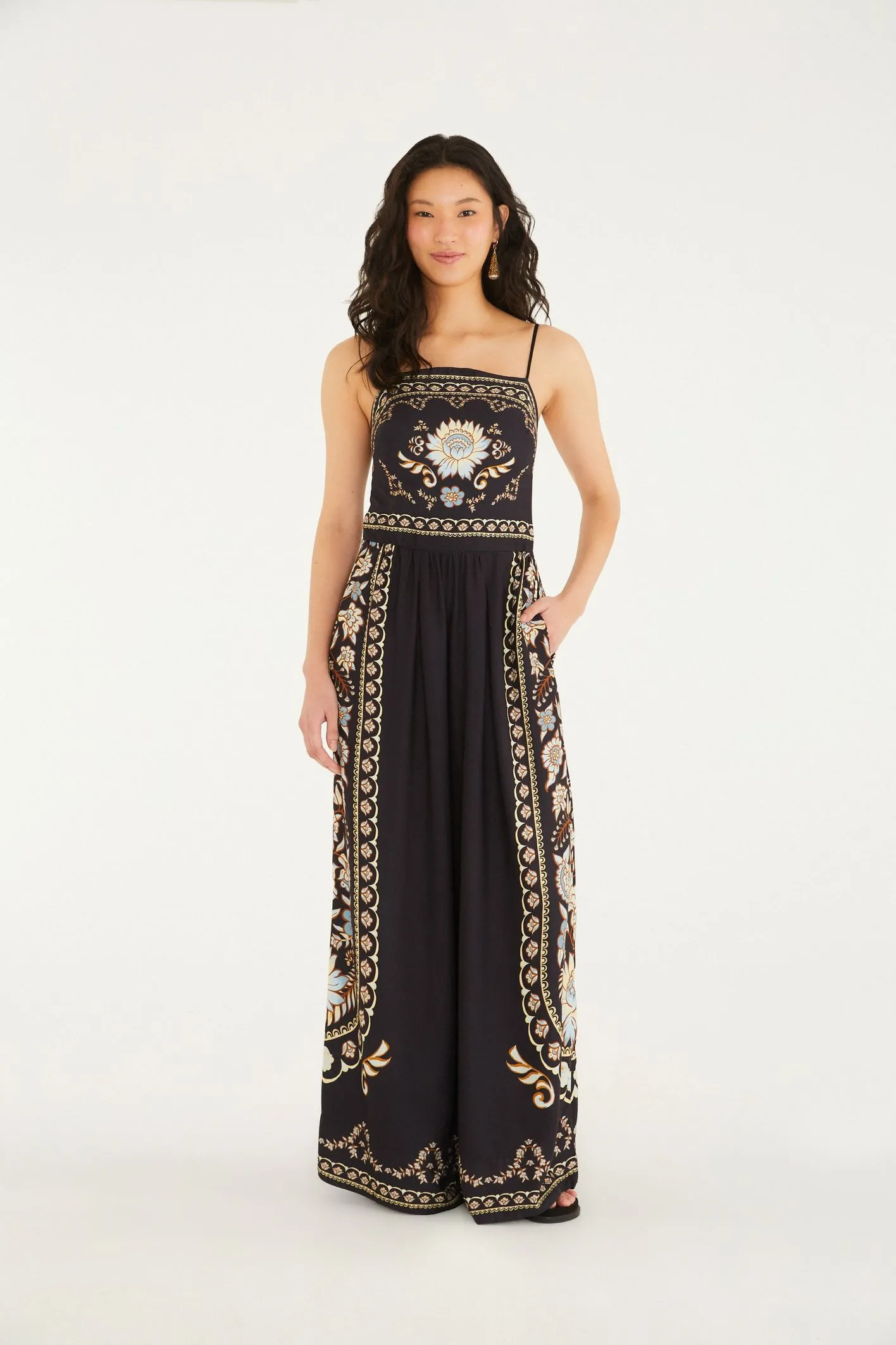 Macacão Pantalona Estampado Daniela