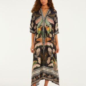 Vestido Longo Estampado Recanto Dos Pássaros