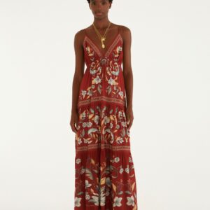 Vestido Longo Estampado Retrópico