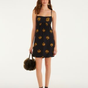 Vestido Curto Alças Estampado Conchita