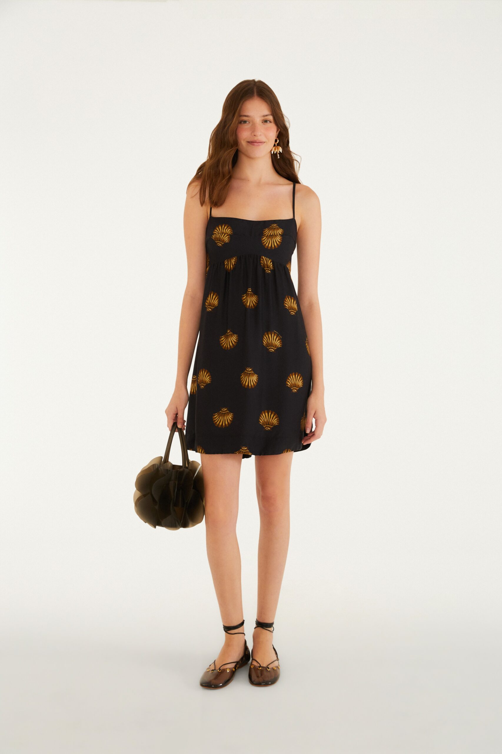 Vestido Curto Alças Estampado Conchita