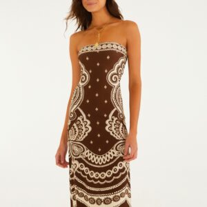 Vestido Sem Alça Estampado Nicole