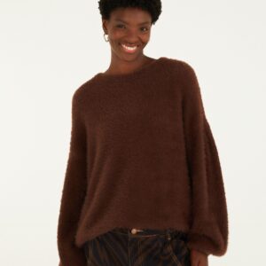 Pull Tricot Pelinho Marrom