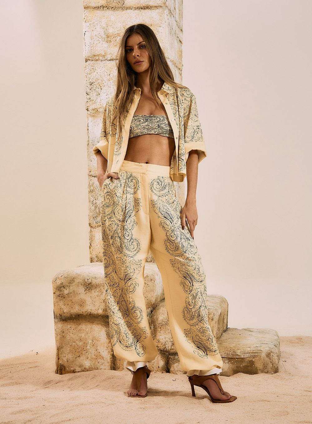 Calça Pantalona Paisley Print - Imagem 4