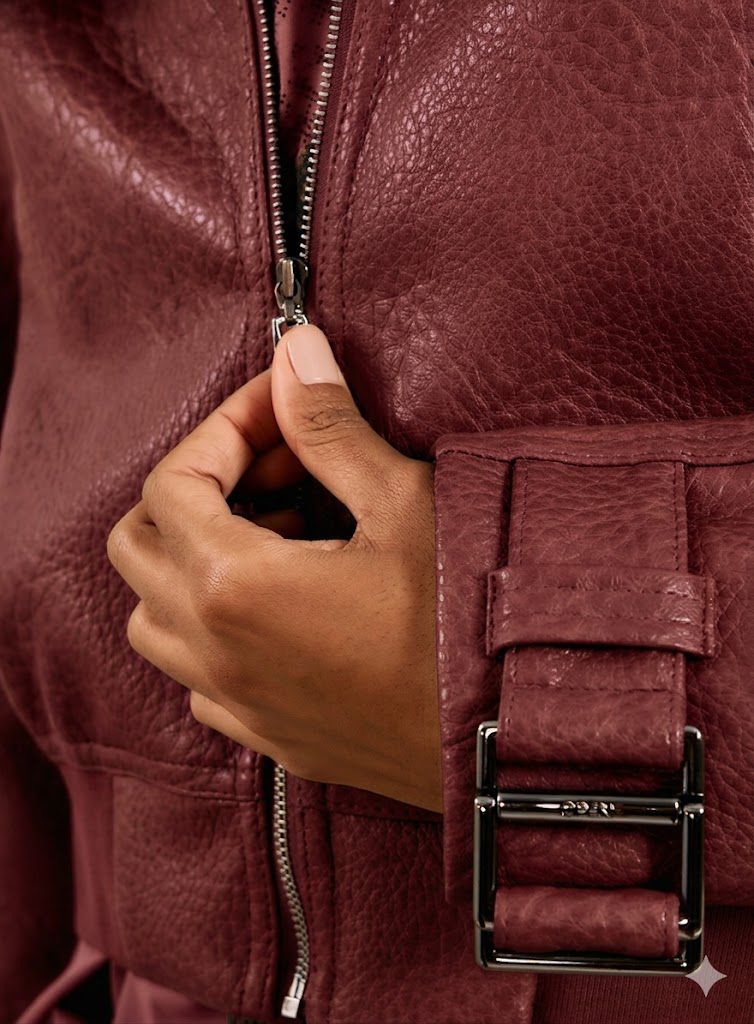 Jaqueta Cropped PU Bomber - Imagem 3