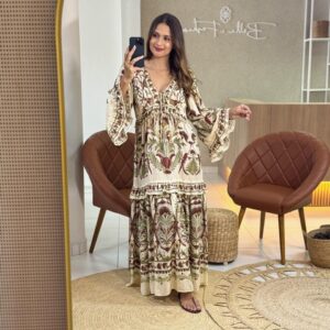 Vestido Estampado Jardim Louise