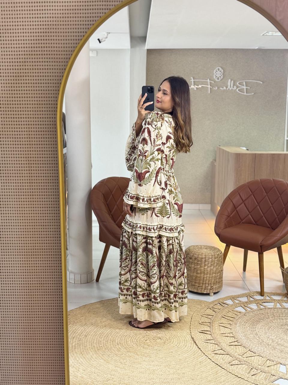 Vestido Estampado Jardim Louise - Imagem 3