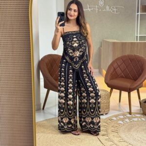 Calça Pantalona Estampada Nikita