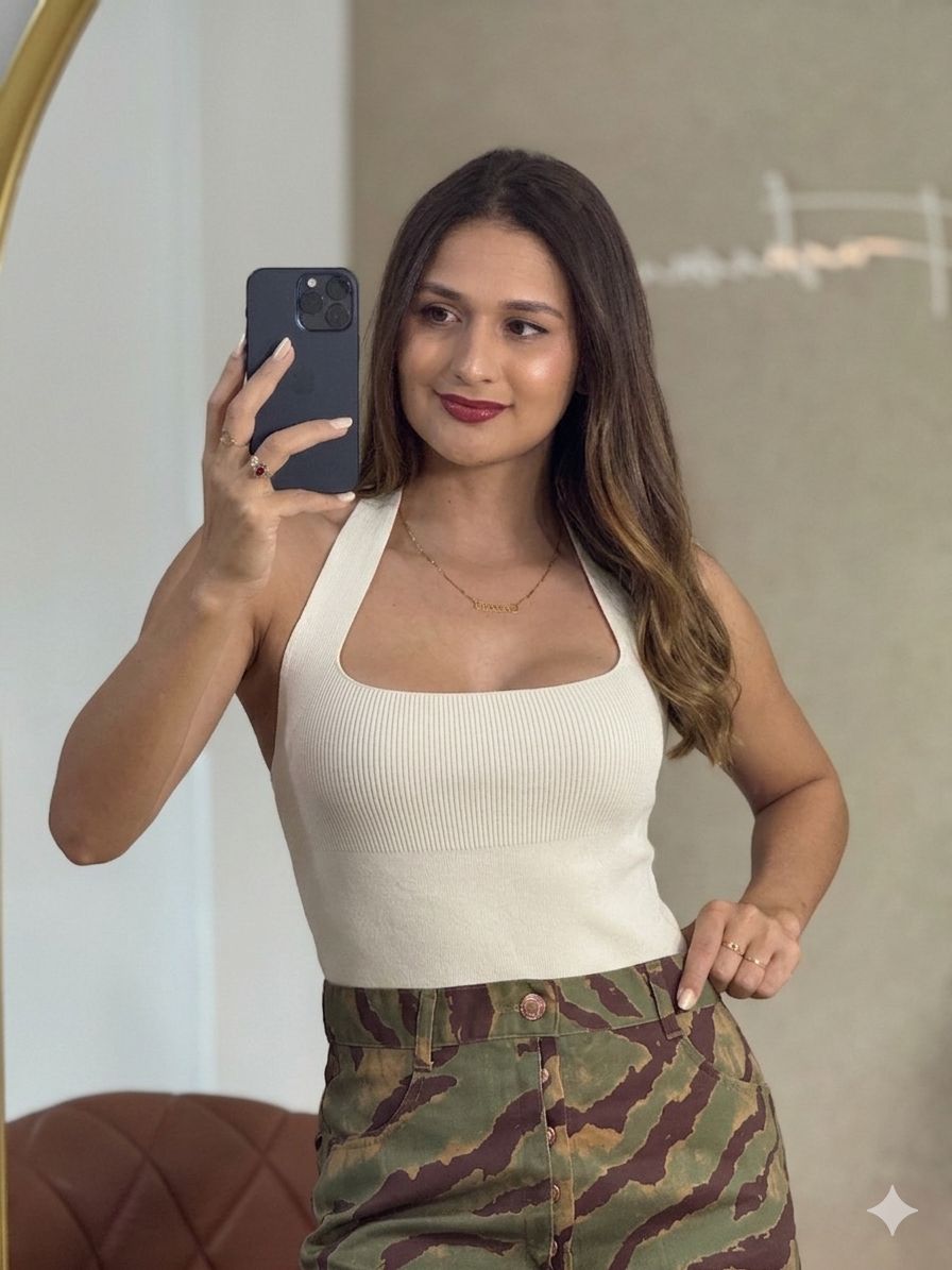 Blusa Tricot Básica -Off