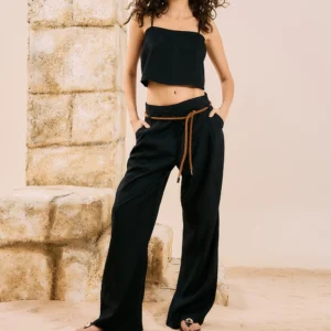 Conjunto Blusa E Calça Alfaiataria -Preto