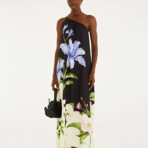 Vestido Longo Estampado Céu De Flor