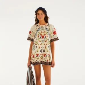 Vestido Curto Moletom Estampado Sonho De Morango