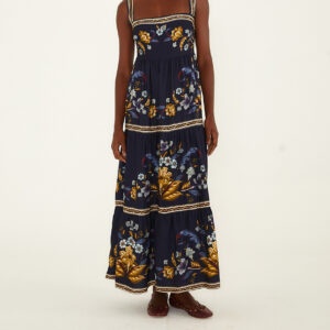 VESTIDO CROPPED FLORAL MAYE AZUL