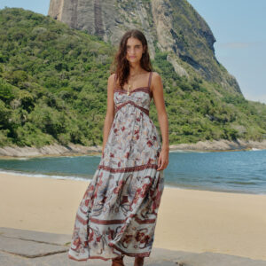 Vestido Longo Retrópico Lenço