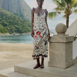 Vestido Longo Estampado Sonho De Morango
