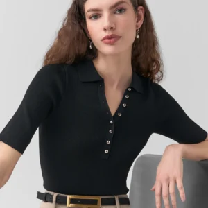 Blusa Tricot Polo Botões
