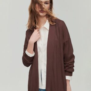 Cardigan Tricot Leve Marrom