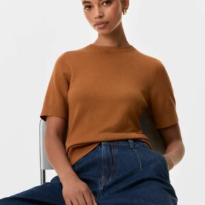 Blusa Tricot Básico Manga Curta