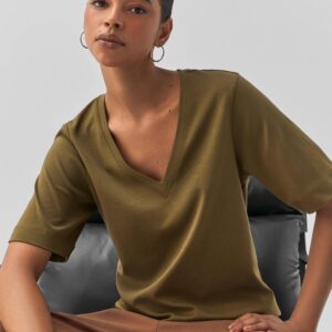 T-Shirt Algodão Pima Decote V