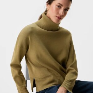 Blusa Tricot Gola Alta Ampla