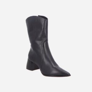 BOTA CANO MÉDIO BICO FINO EM COURO PRETO
