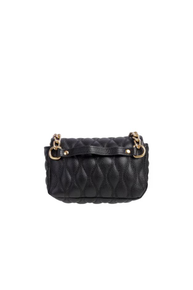 BOLSA CROSSBODY EM COURO PRETA COM CORRENTE PEQUENA - Imagem 5