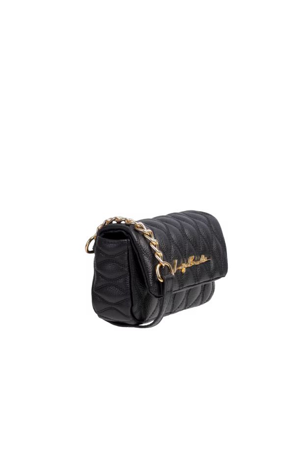 BOLSA CROSSBODY EM COURO PRETA COM CORRENTE PEQUENA - Imagem 3