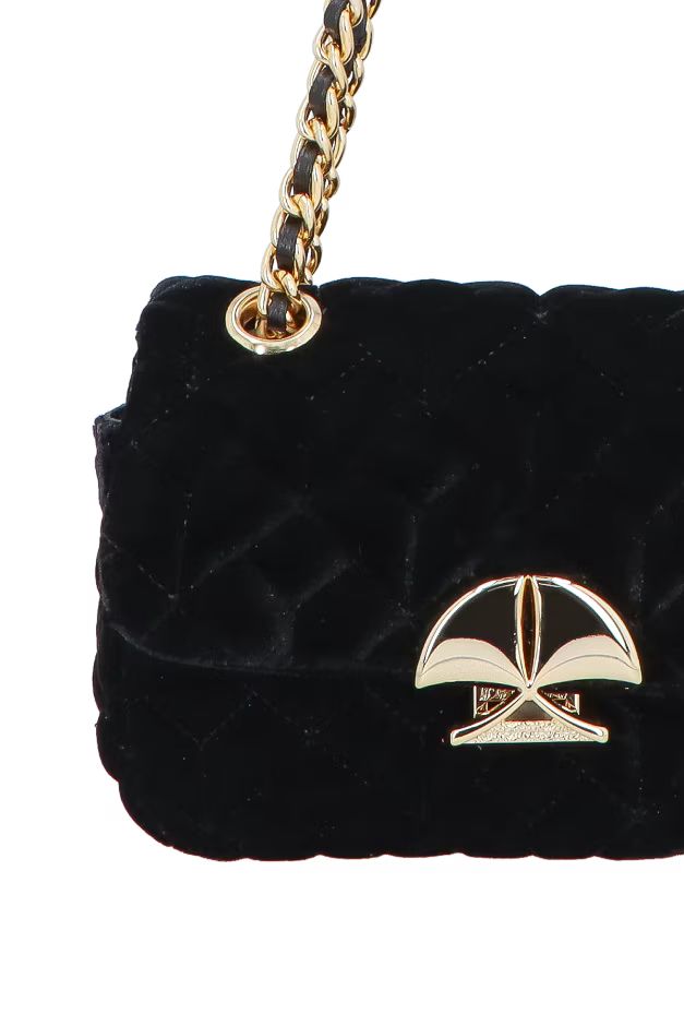 BOLSA PEQUENA EM VELUDO PRETO ACOLCHOADA - Imagem 4