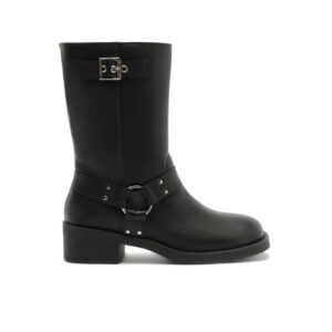 Bota Biker Cano Médio Preto