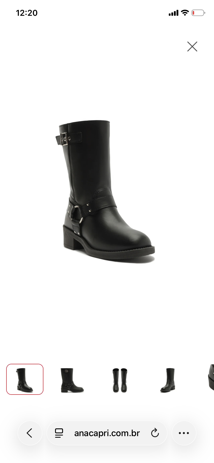 Bota Biker Cano Médio Preto - Imagem 5