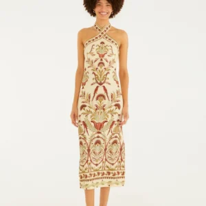 Vestido Midi Estampado Jardim Louise