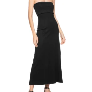 Vestido Vira Midi Sem Alça Preto