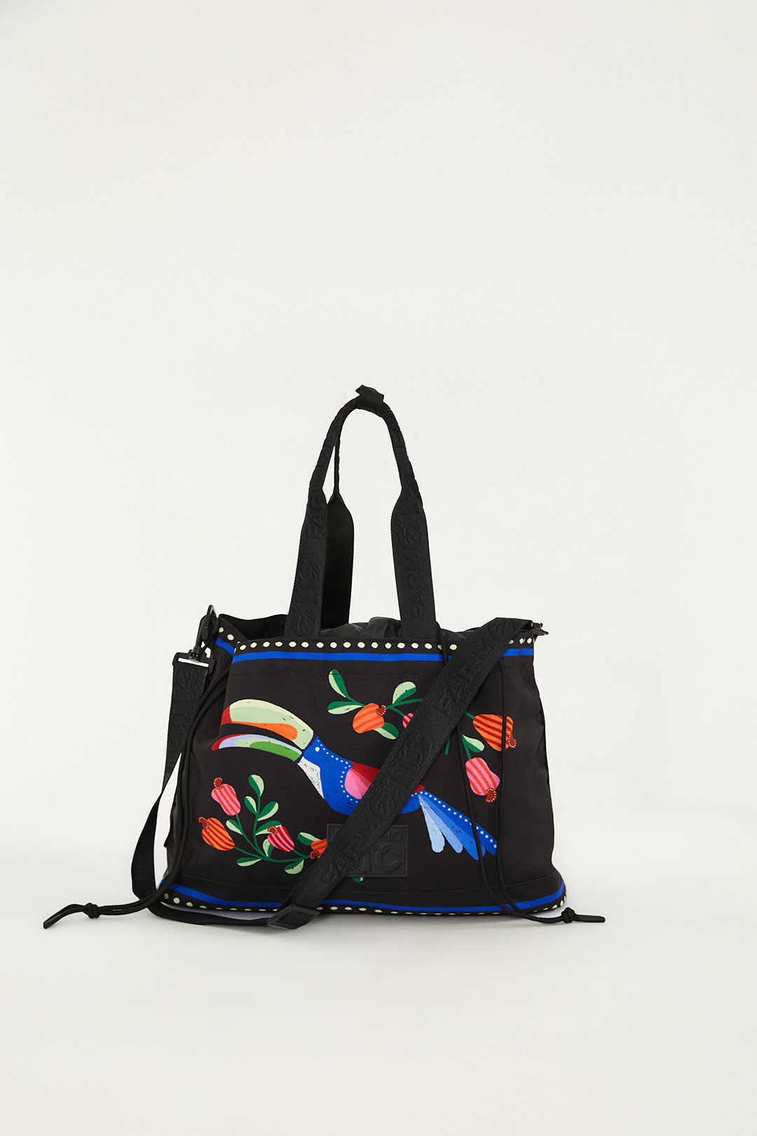 bolsa carioca jardim tropical preto
