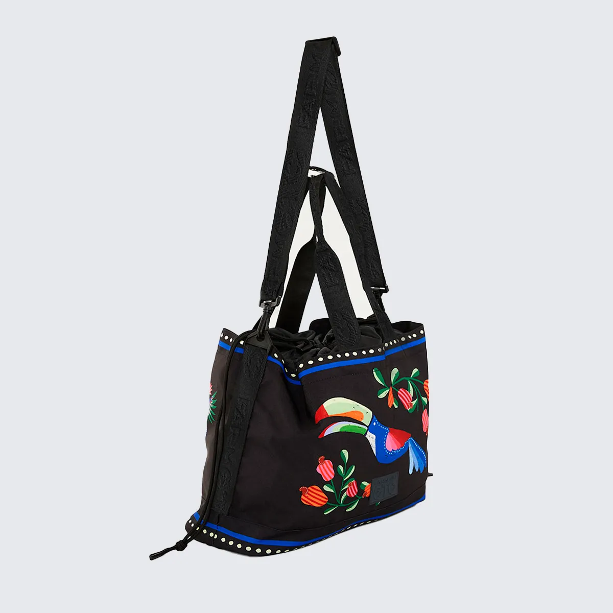 bolsa carioca jardim tropical preto - Imagem 3