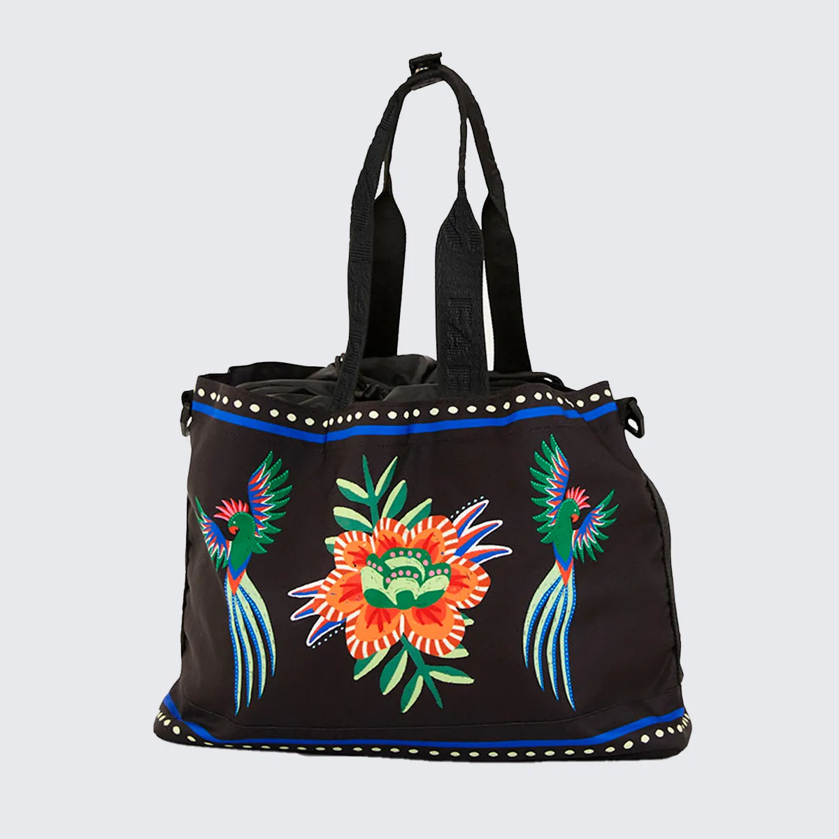 bolsa carioca jardim tropical preto - Imagem 2