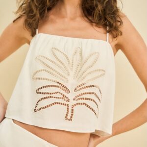 Blusa Linho Bordada