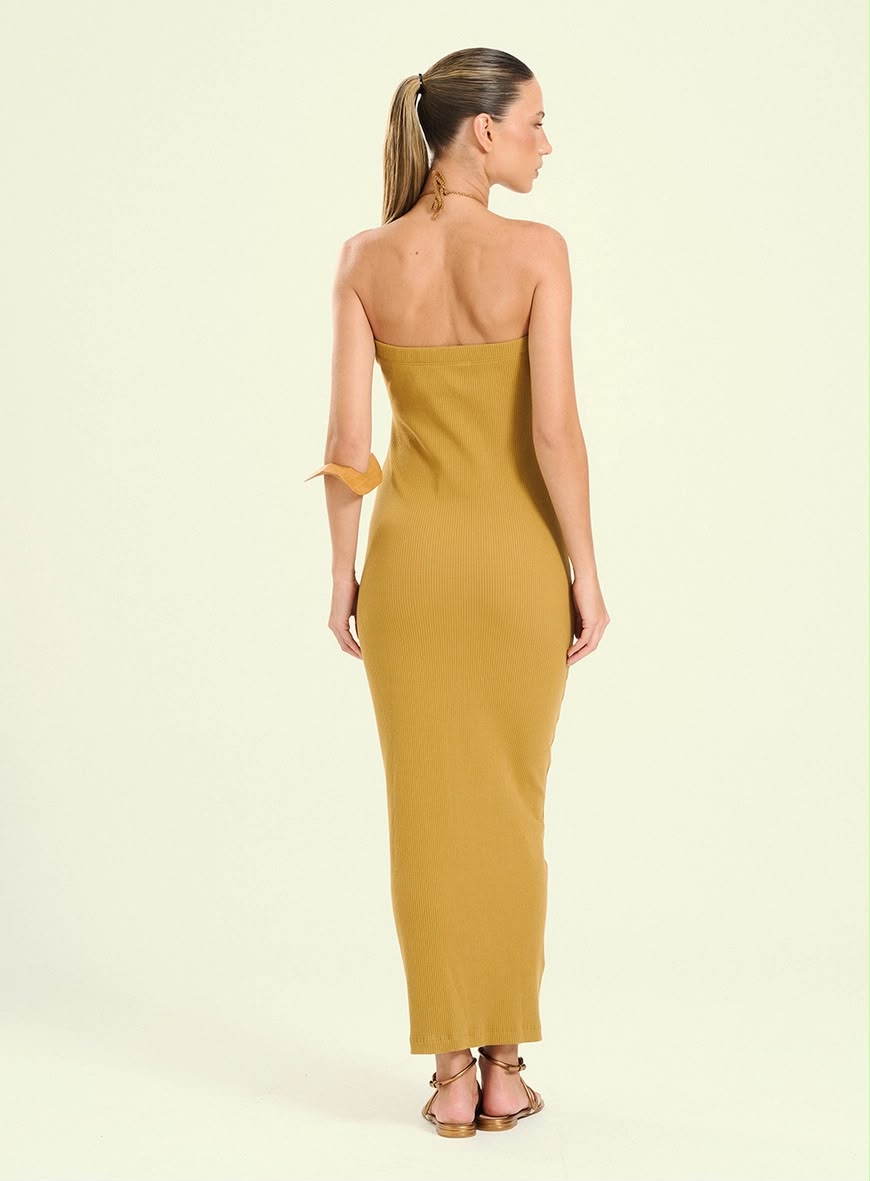 Vestido Feminino Longo Canelado Com Alça - Imagem 2