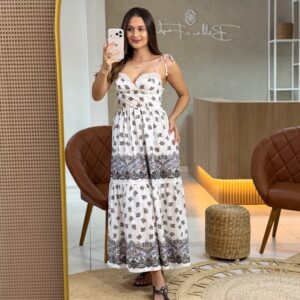 vestido longo alças rosa rio
