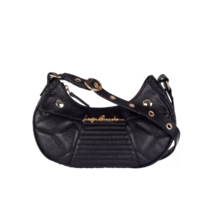 BOLSA BAGUETE PEQUENA EM COURO PRETO